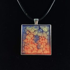 Hand painted necklace pendant